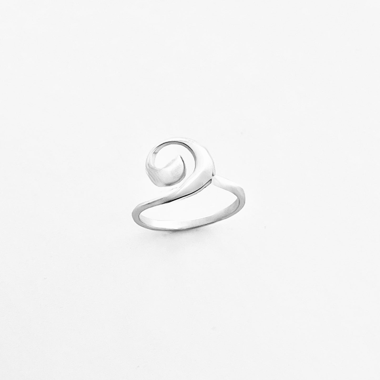 Sterling Silver Spiral Wave Ring, Swirl Silver Rings, Beach Surf Jewelry