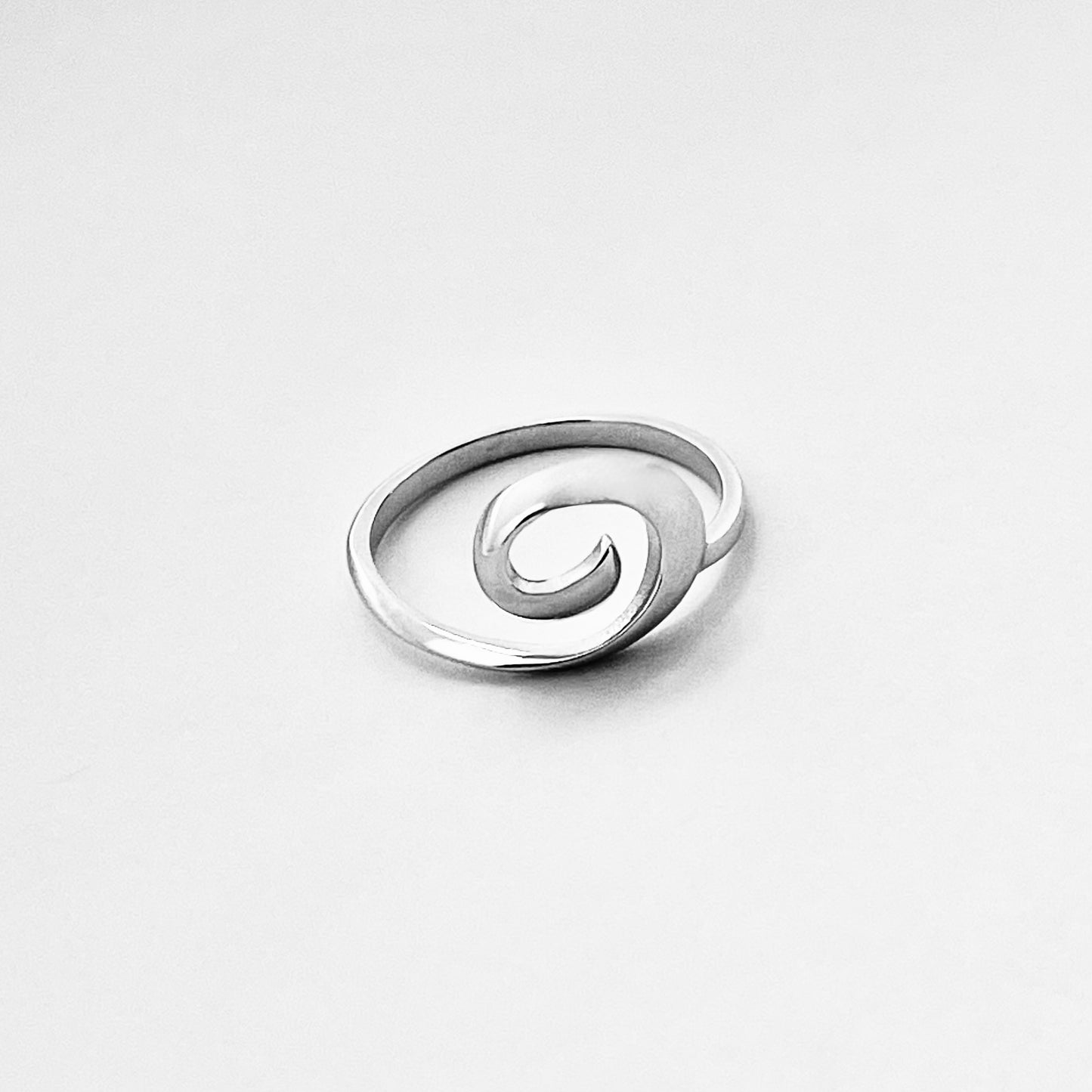 Sterling Silver Spiral Wave Ring, Swirl Silver Rings, Beach Surf Jewelry