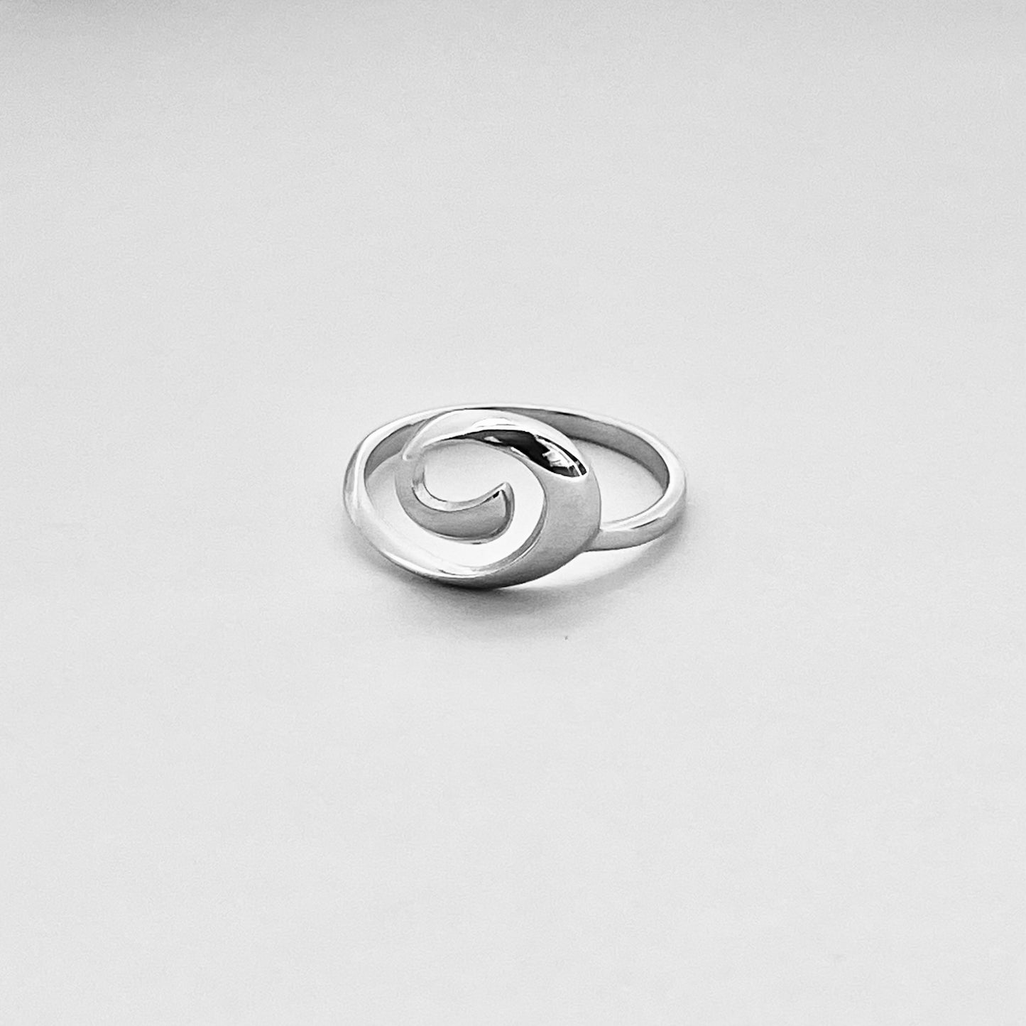 Sterling Silver Spiral Wave Ring, Swirl Silver Rings, Beach Ring, Surf Ring