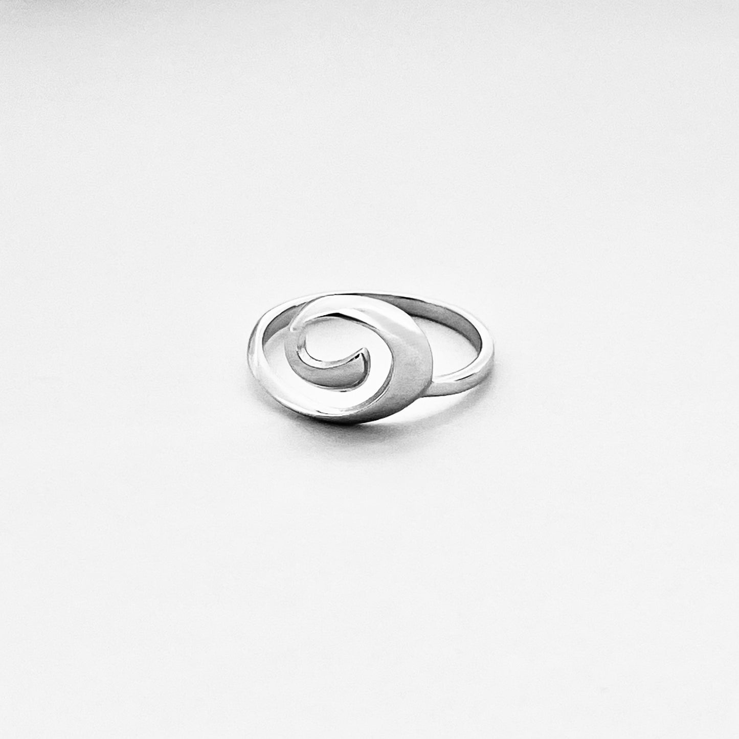 Sterling Silver Spiral Wave Ring, Swirl Silver Rings, Beach Surf Jewelry