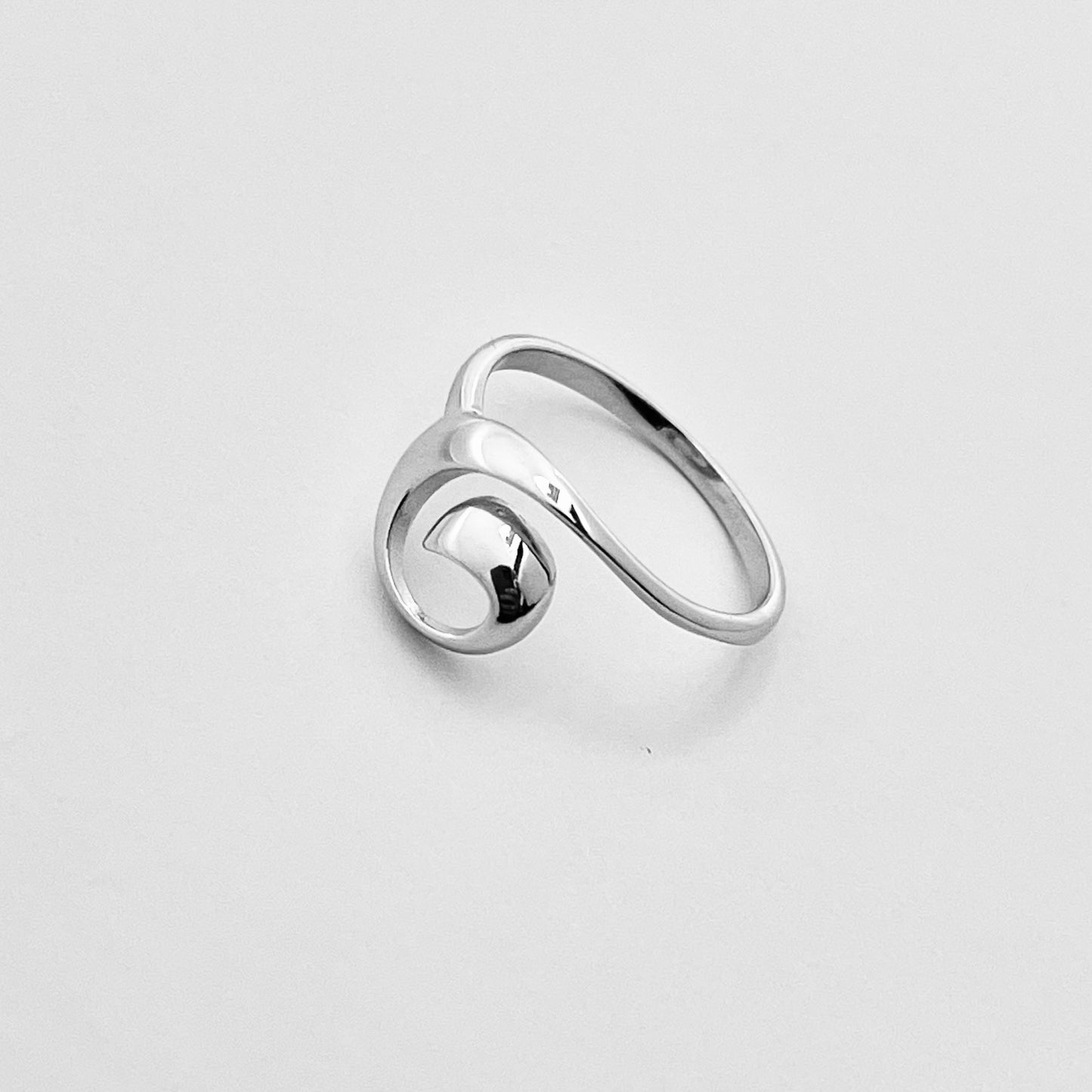 Sterling Silver Spiral Wave Ring, Swirl Silver Rings, Beach Ring, Surf Ring