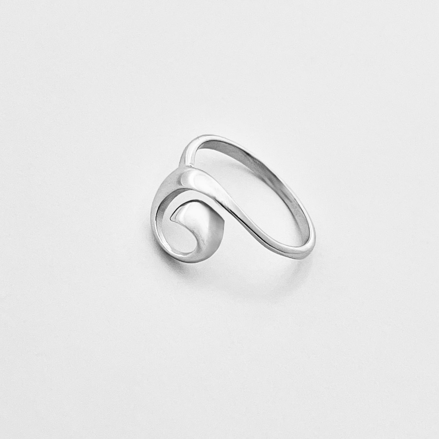 Sterling Silver Spiral Wave Ring, Swirl Silver Rings, Beach Surf Jewelry